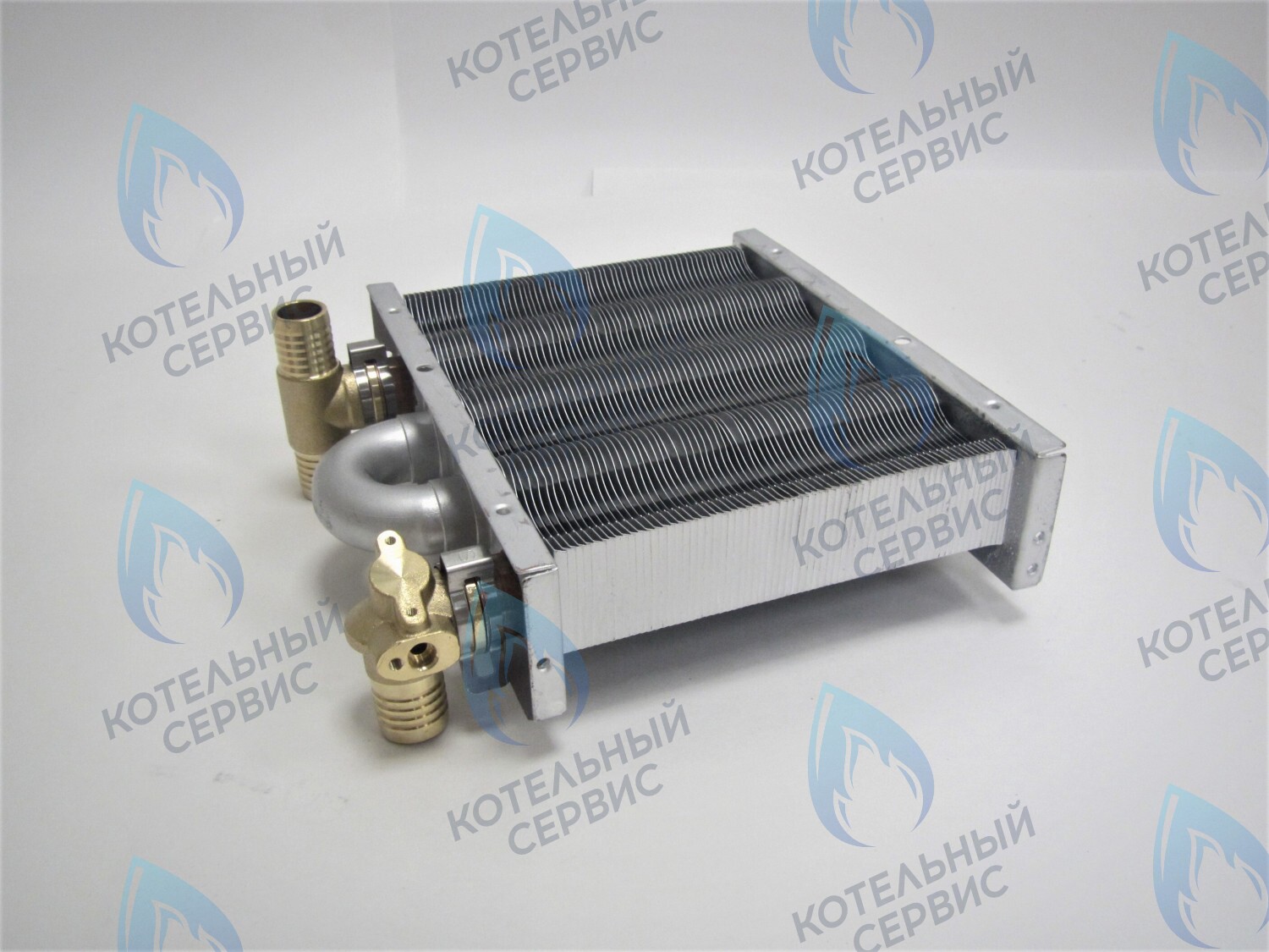 EM021-142-Фитинг-Комп Теплообменник первичный основной (с фитингами) 142мм 67 FIN (100 HSG/ICH/MSC) DAEWOO в Орске