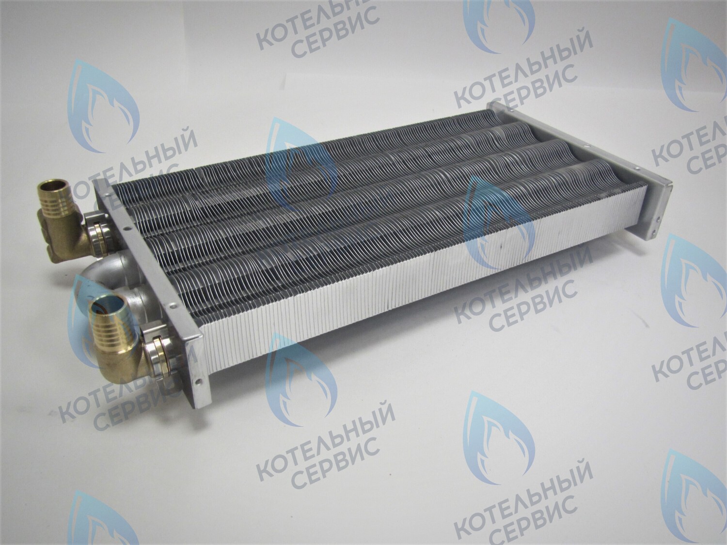EM021-348-Фитинг-Комп Теплообменник отопления с фитингами (348 мм) 147 FIN (350MSC) DAEWOO в Орске