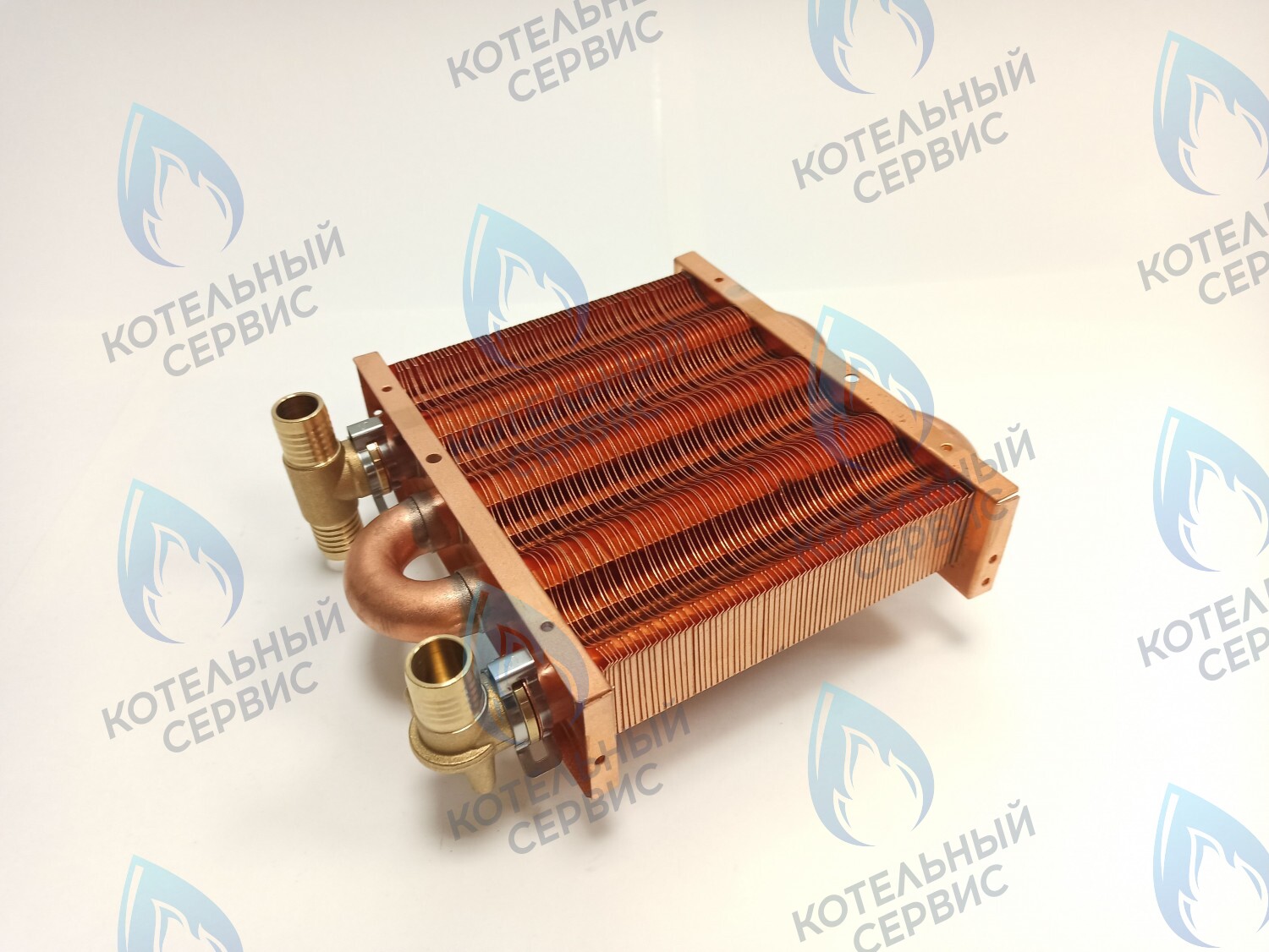 EM021-142-02-Фитинг-Комп Теплообменник первичный основной (с фитингами) 142мм 67 FIN (100 HSG/ICH/MSC) DAEWOO в Орске