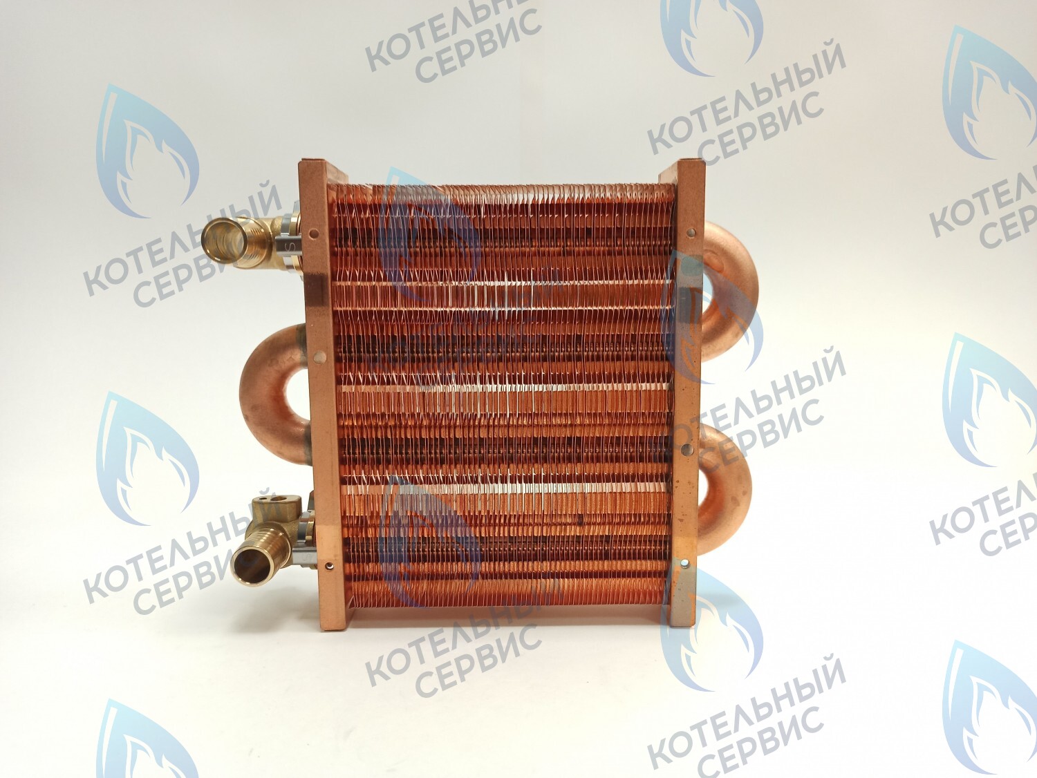 EM021-142-02-Фитинг-Комп Теплообменник первичный основной (с фитингами) 142мм 67 FIN (100 HSG/ICH/MSC) DAEWOO в Орске