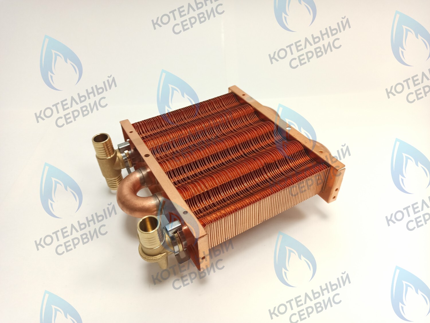 EM021-142-02-Фитинг-Комп Теплообменник отопления с фитингами (142 мм) 67 FIN (100 HSG/ICH/MSC) DAEWOO в Орске