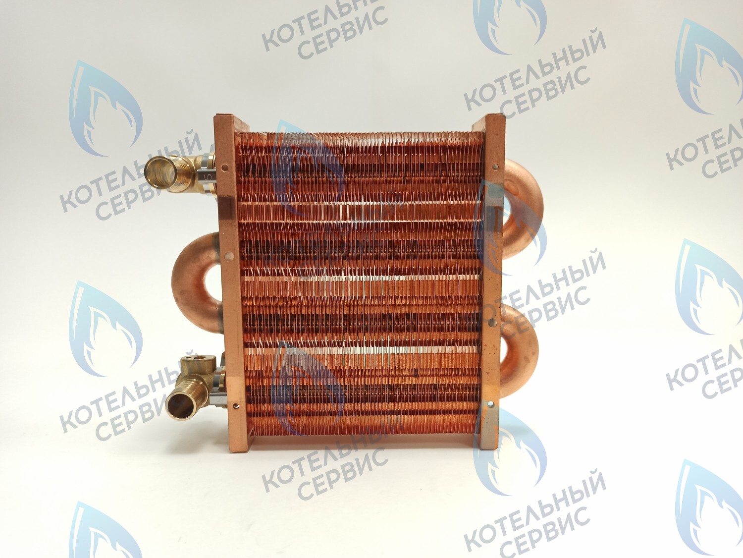 EM021-142-02-Фитинг-Комп Теплообменник первичный основной (с фитингами) 142мм 67 FIN (100 HSG/ICH/MSC) DAEWOO в Орске