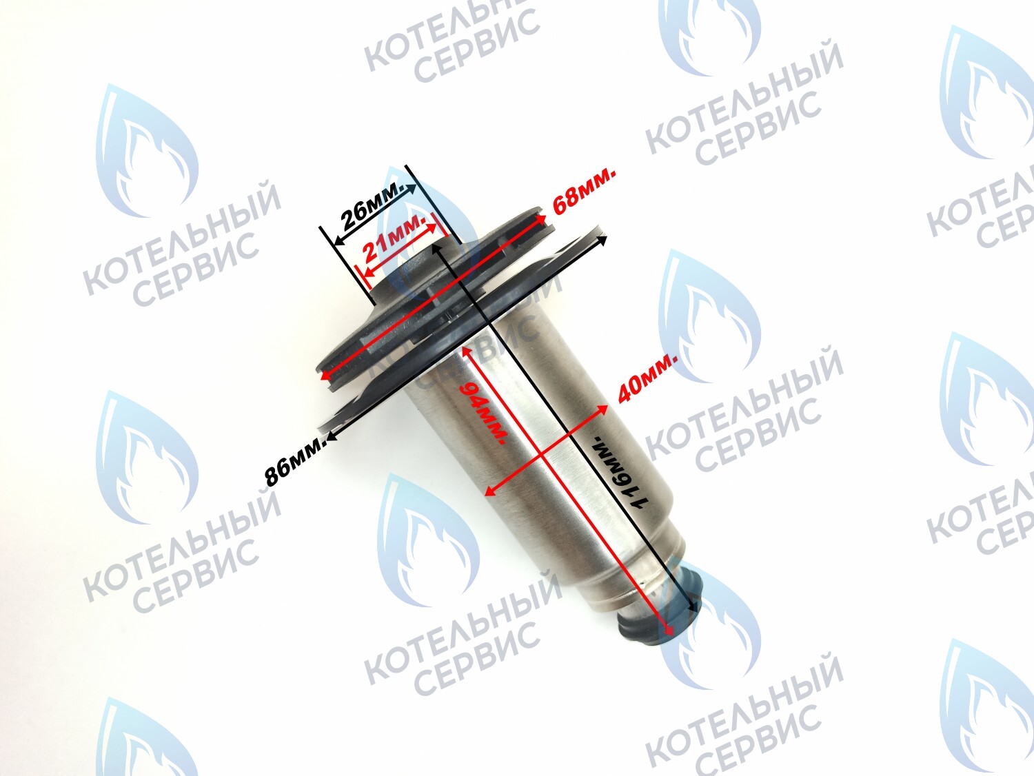 PPR-W21CW-40LONG-03 Втулка ротор насоса (по часовой стрелке) аналог WILO 15/7 (втулка 40мм, длинная 90мм, колесо 68/21мм) в Орске