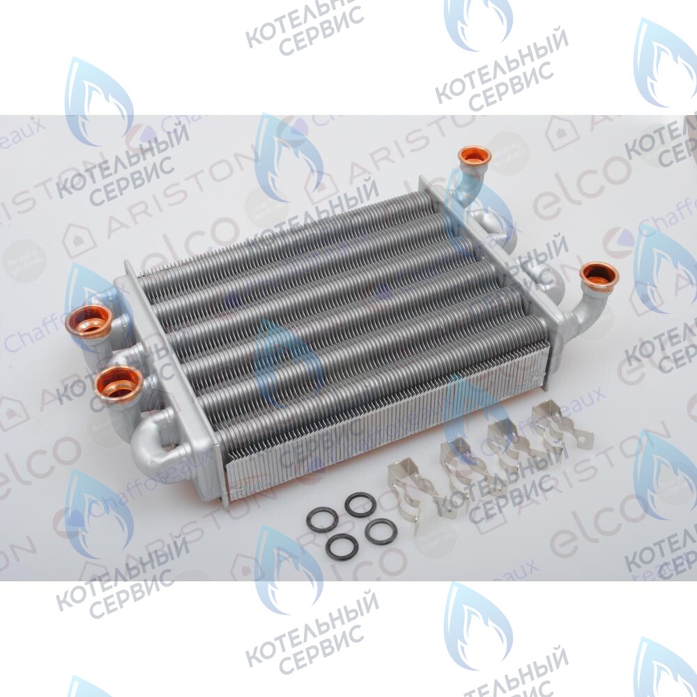 65106300 Битермический теплообменник 220 mm Ariston Egis, As (24 FF версии турбо, длина 220 мм) после 01.03.2008 (65106300) в Орске